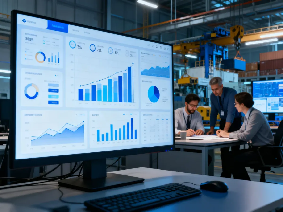 Zespół analizujący dashboard wskaźników kosztów operacyjnych